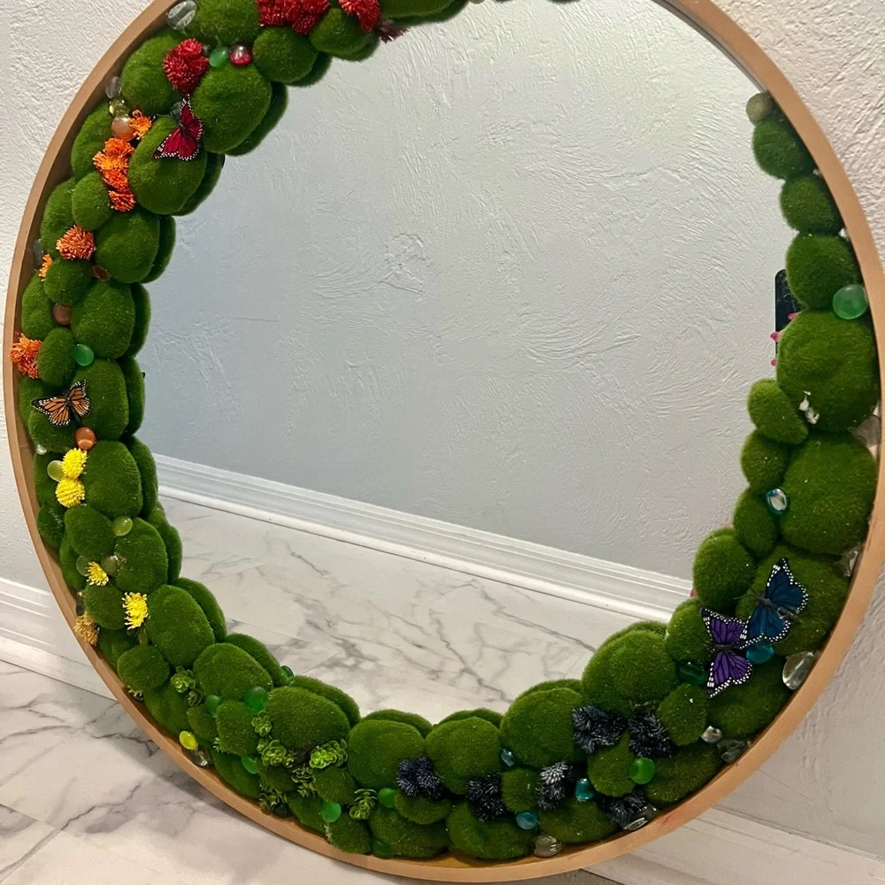 Custom hand made moss mirror